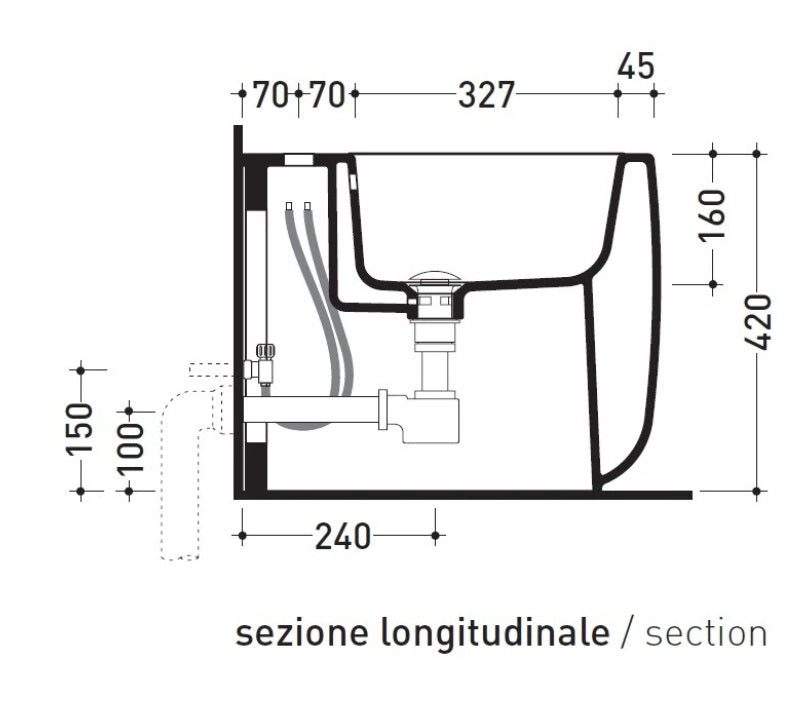Ceramica Flaminia MN217 - Monò Bidet a Terra bianco lucido