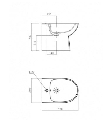 Pozzi Ginori - Bidet filomuro SELNOVA 3