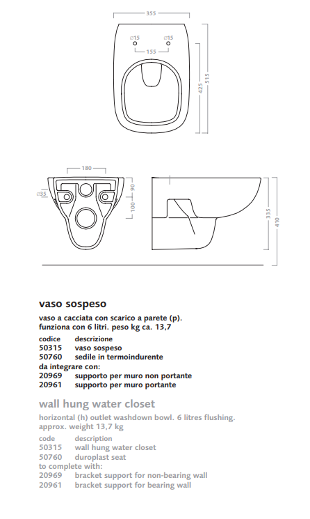 Pozzi Ginori - Vaso sospeso Fantasia 2