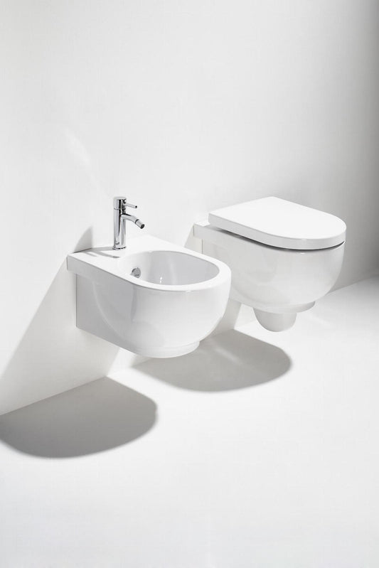 Simas E-LINE vaso + bidet - bianco lucido sospeso