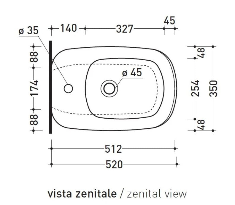 Ceramica Flaminia MN217 - Monò Bidet a Terra bianco lucido