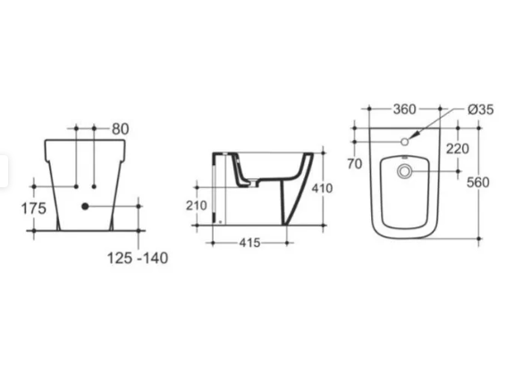 CERAMICA DOLOMITE MIA Set Bidet + WC + Sedile
