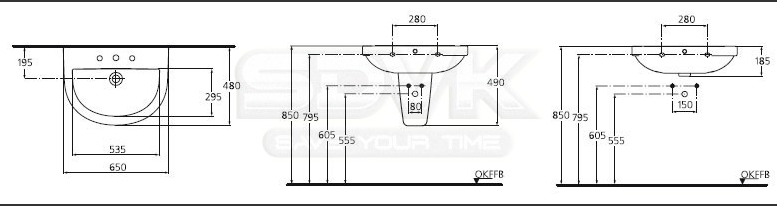 Ideal Standard - Lavabo Washpoint 65cm.