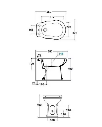 Ceramica Globo - Bidet PAESTUM  a terra