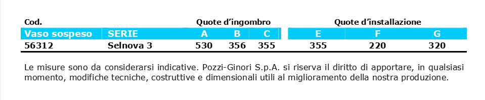 Pozzi Ginori - Vaso sospeso SELNOVA 3