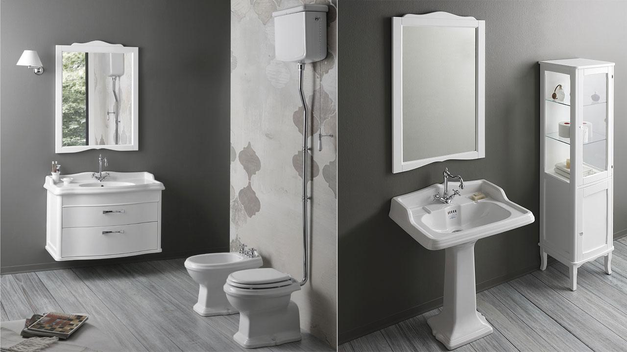 Simas  2500502 - Lavabo Simas 68 Arcade sospeso o su colonna bianco