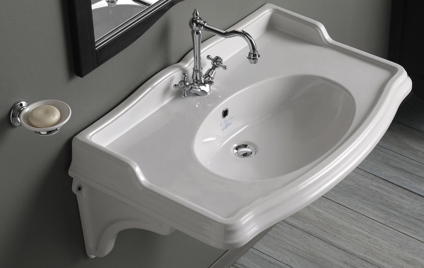 Simas  2500502 - Lavabo Simas 68 Arcade sospeso o su colonna bianco