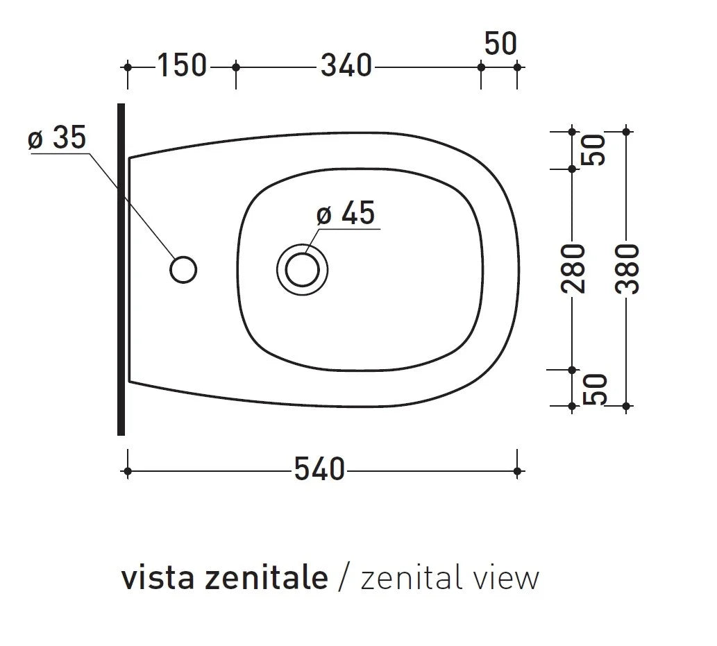 Ceramica Flaminia BN218 - Bidet Sospeso Bonola