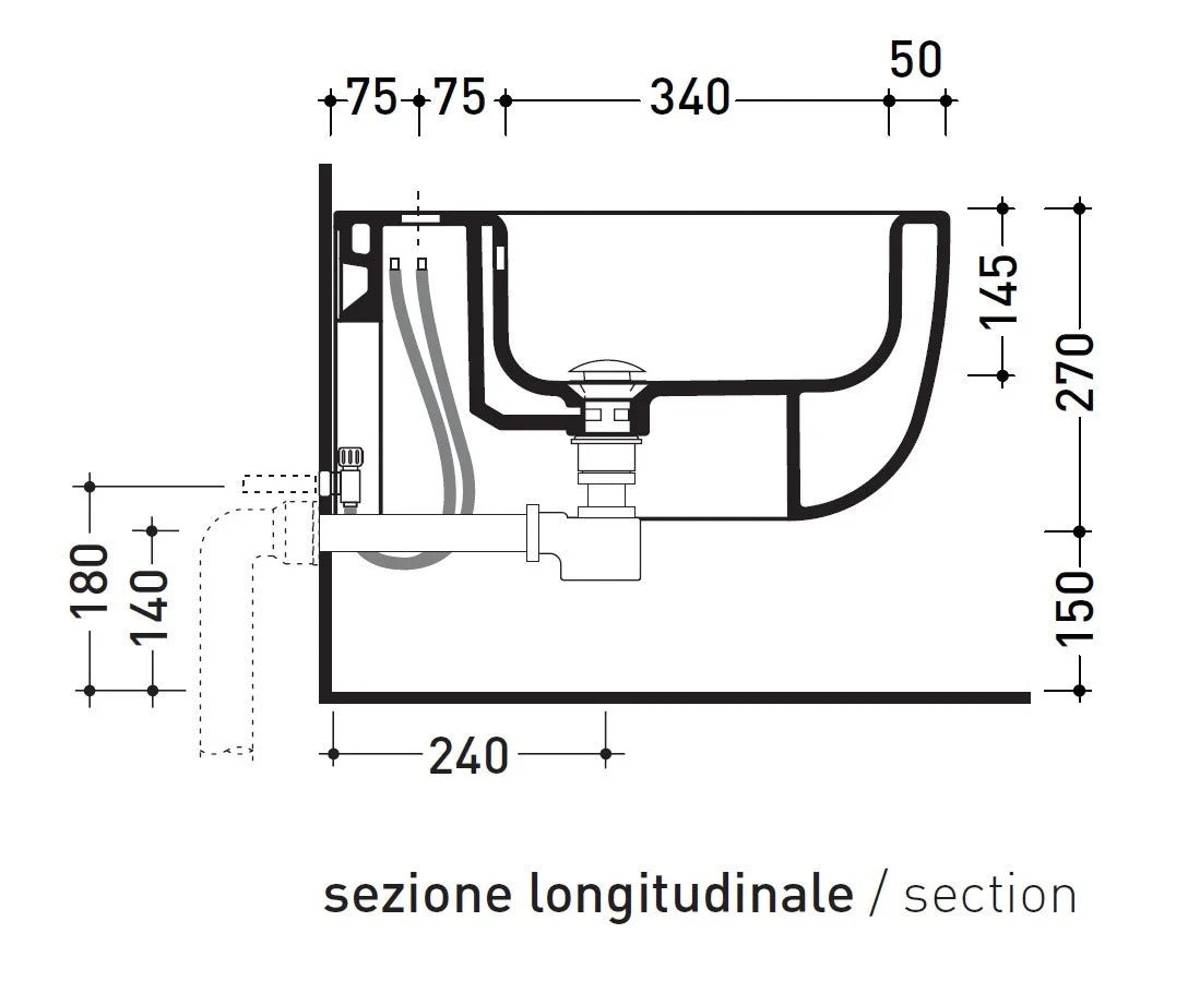 Ceramica Flaminia BN218 - Bidet Sospeso Bonola