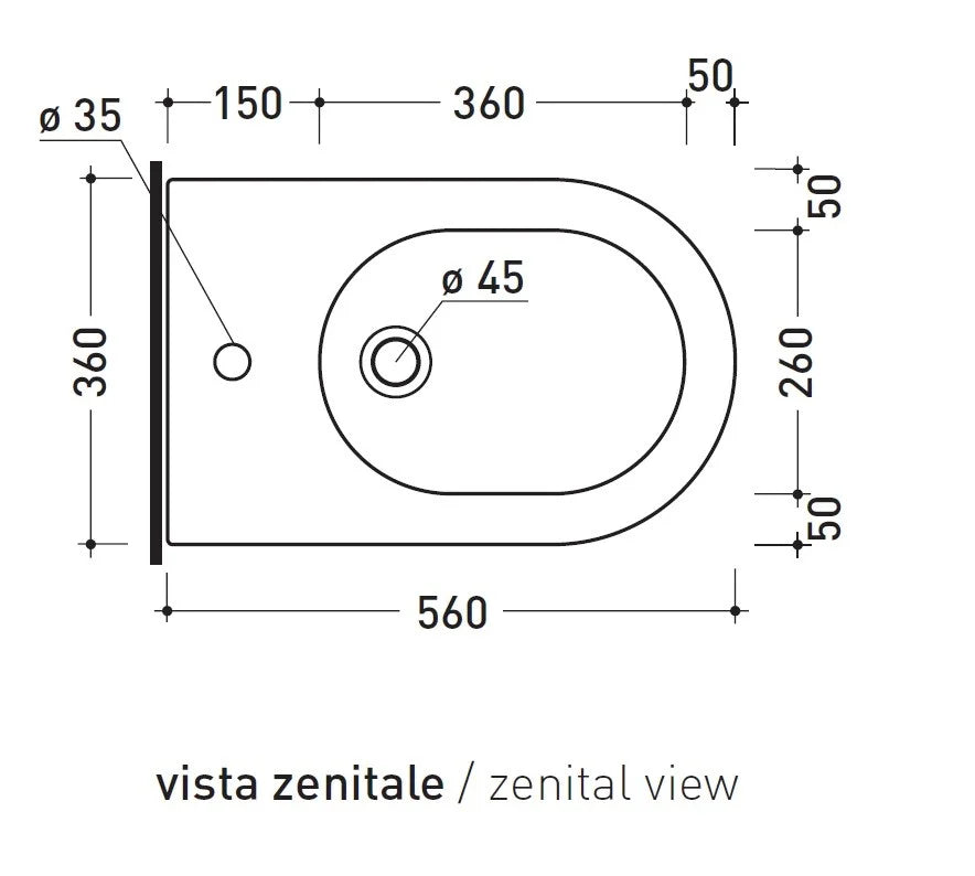 Ceramica Flaminia 5051/B - Bidet Sospeso Monoforo Link