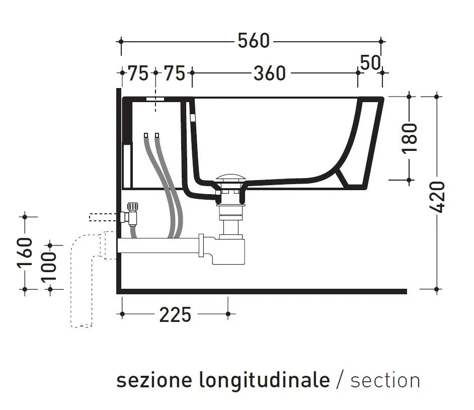 Ceramica Flaminia 5051/B - Bidet Sospeso Monoforo Link