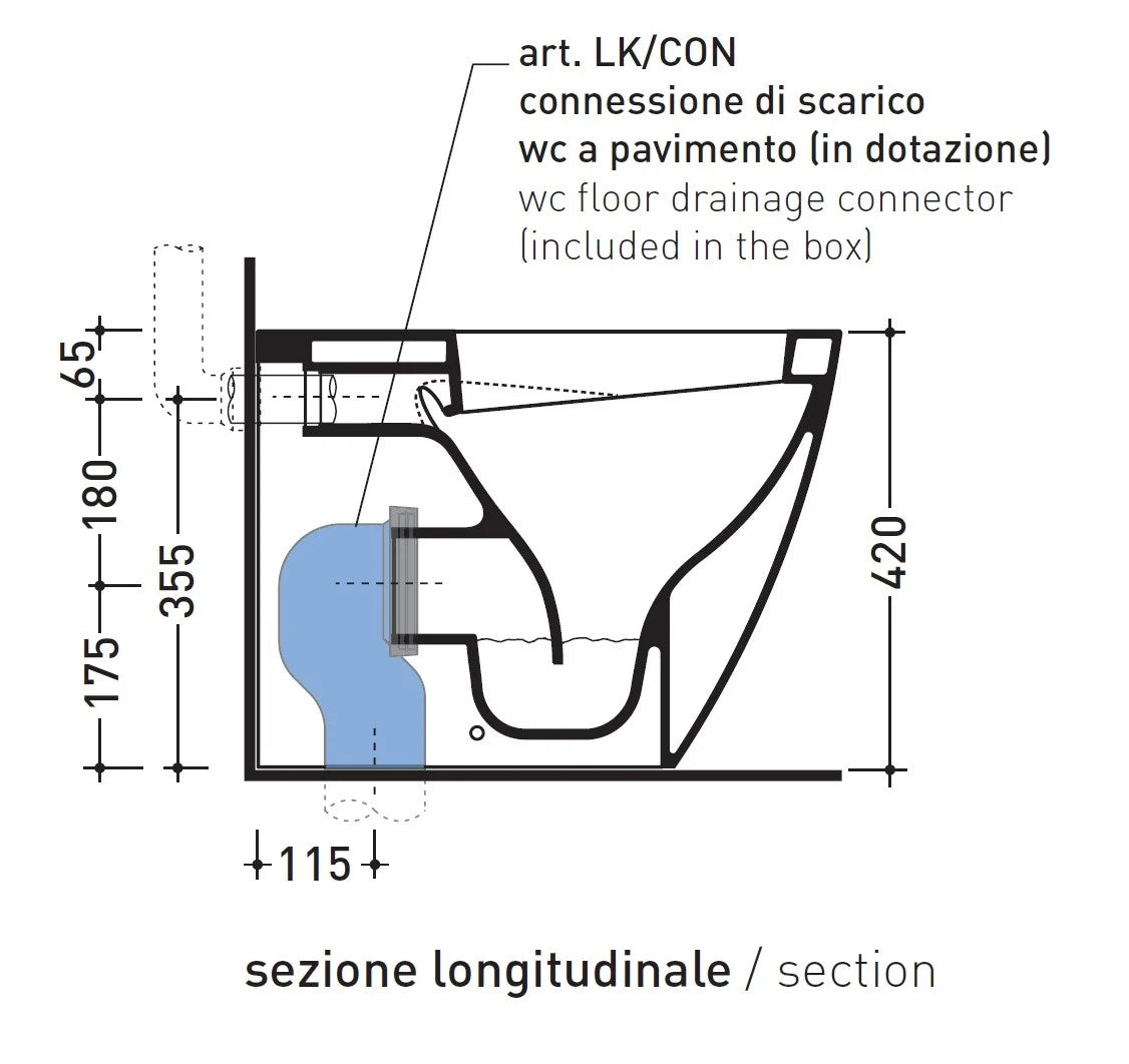 Ceramica Flaminia LK117 - Vaso a Terra Link bianco lucido