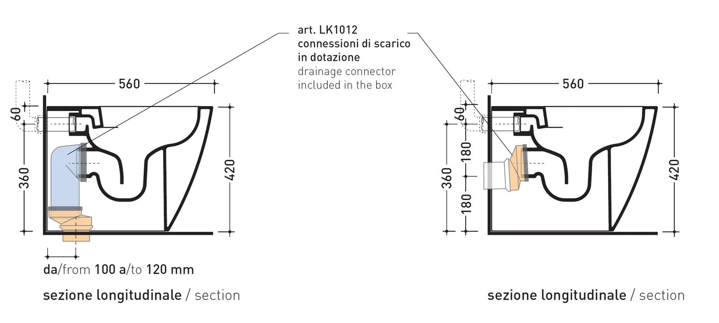 Ceramica Flaminia LK117G - Vaso a Terra Link bianco lucido
