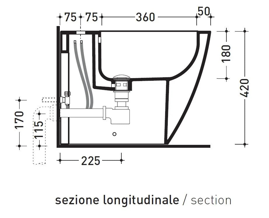 Ceramica Flaminia LK217 - Link Bidet a Terra bianco