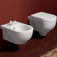 Simas E-LINE vaso + bidet - bianco lucido sospeso